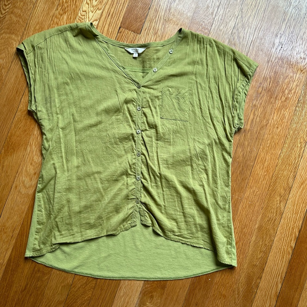 Sonoma Green Asymmetrical Relaxed Blouse
